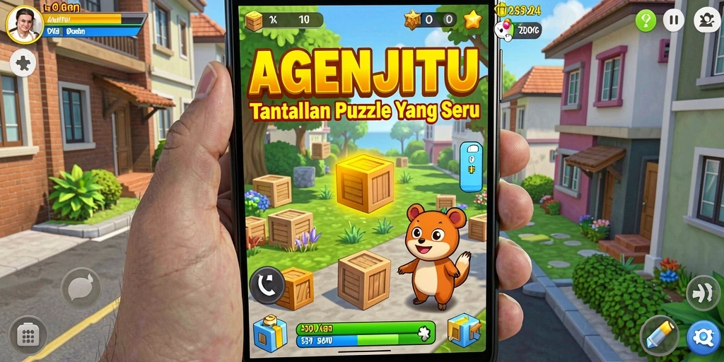 Tampilan gameplay AGENJITU menampilkan keseruan puzzle yang berwarna.