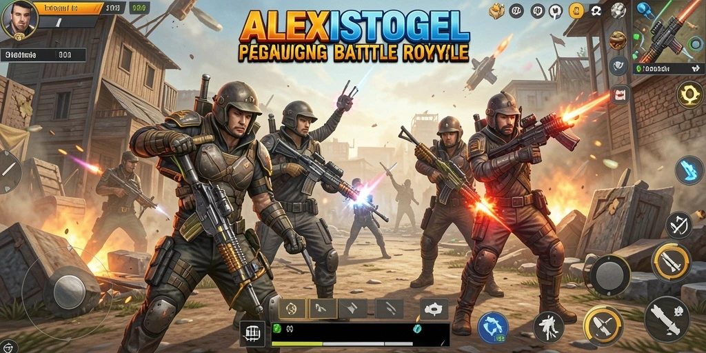 Screenshot ALEXISTOGEL menampilkan aksi seru pertarungan Battle Royale.