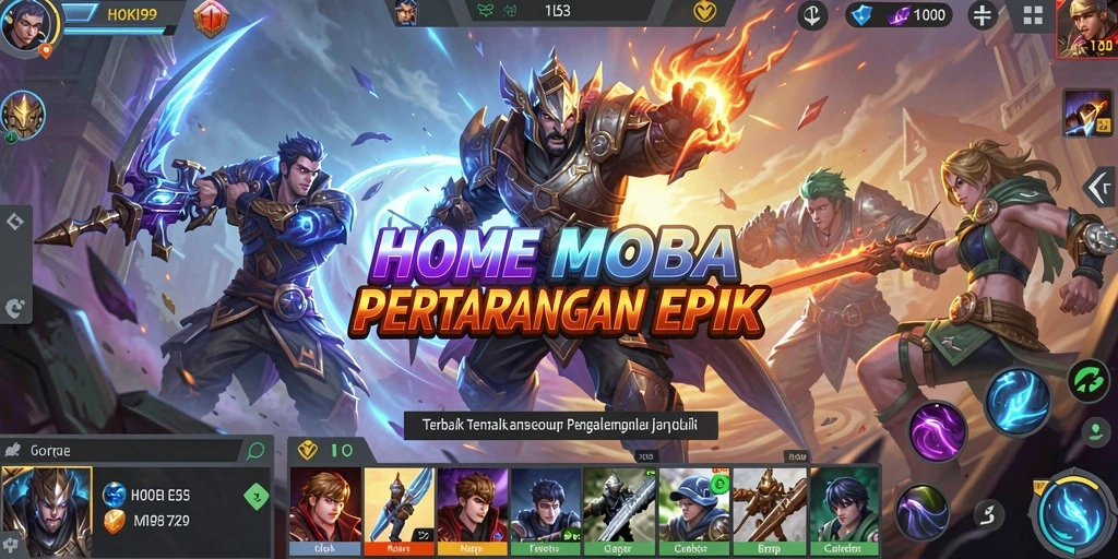 Screenshot HOKI99 menampilkan pertarungan seru dalam game MOBA.