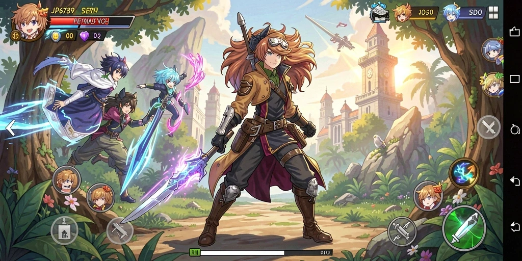 Tampilan menarik dari gameplay JP6789 yang menampilkan karakter anime ikonik.