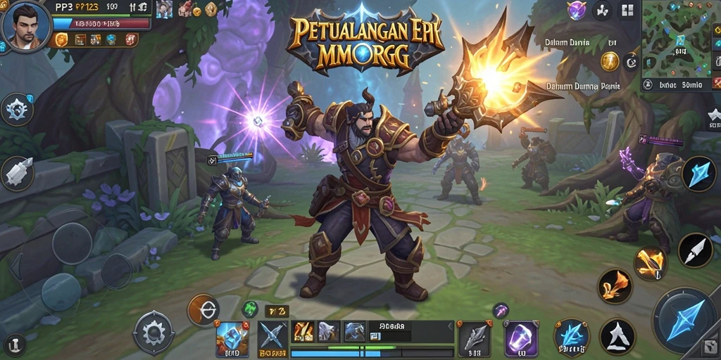 Screenshot utama PP123 menampilkan aksi seru dalam gameplay MMORPG.