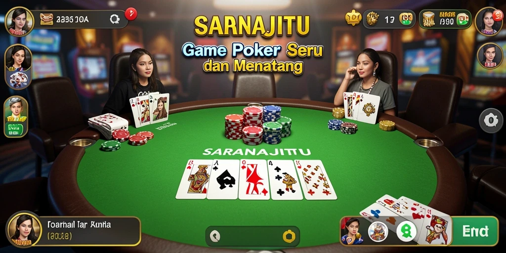 Tampilan gameplay poker yang menarik dan mendebarkan.