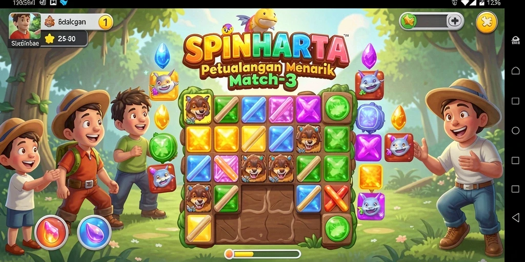 Permainan puzzle Match-3 yang seru dan menantang.